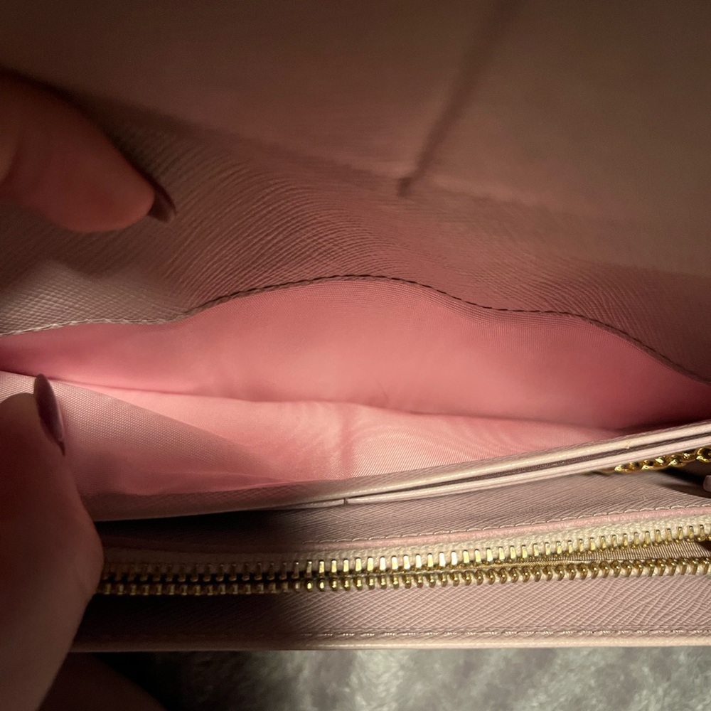 Prada Light Pink Saffiano Leather Continental Wallet with Gold Hardware - Picture 14 of 16